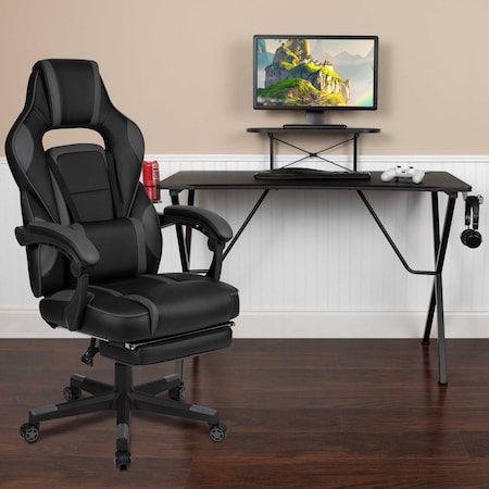 Flash Furniture Black Gaming Desk-Cup Holder/Reclining Chair Set BLN-X40RSG1031-BK-GG
